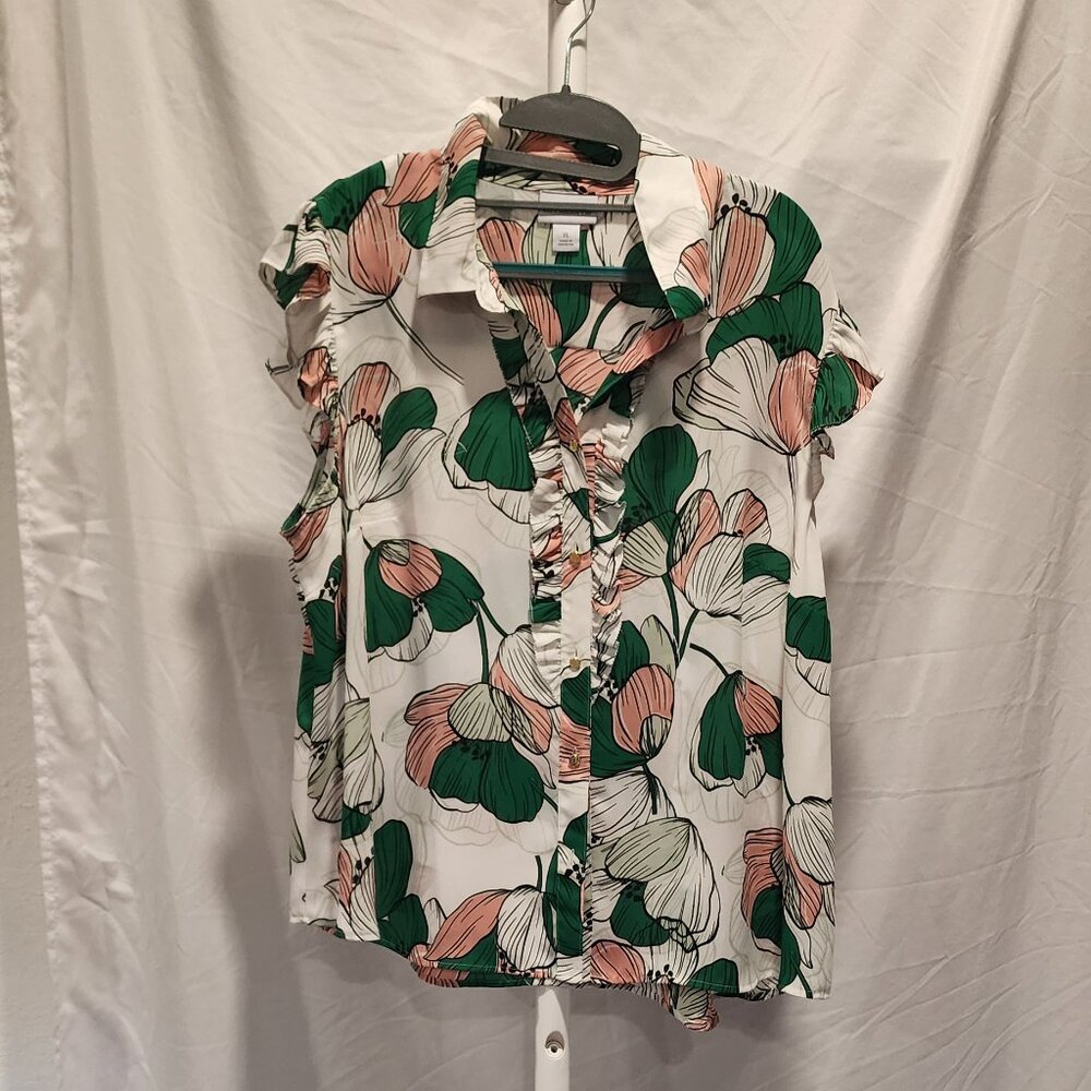 Liz Claiborne Floral Flutter Tank - Size XL